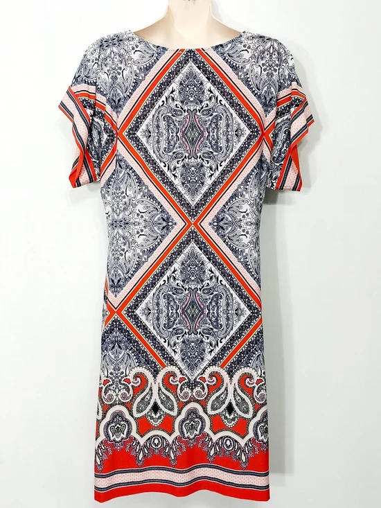 🔵BOGO FREE🔵 Sandra Darren Dress Paisley Loose Fit Sz 6 - Picture 4 of 5